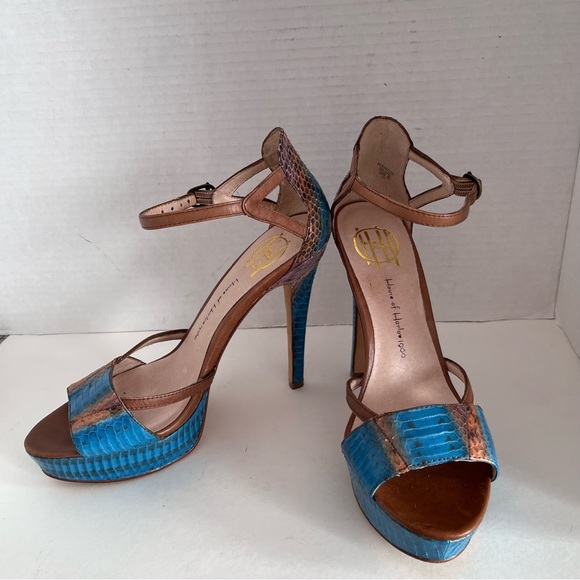 HOUSE OF HARLOW NANCIE BLUE STILETTO SANDALS - Picture 8 of 12